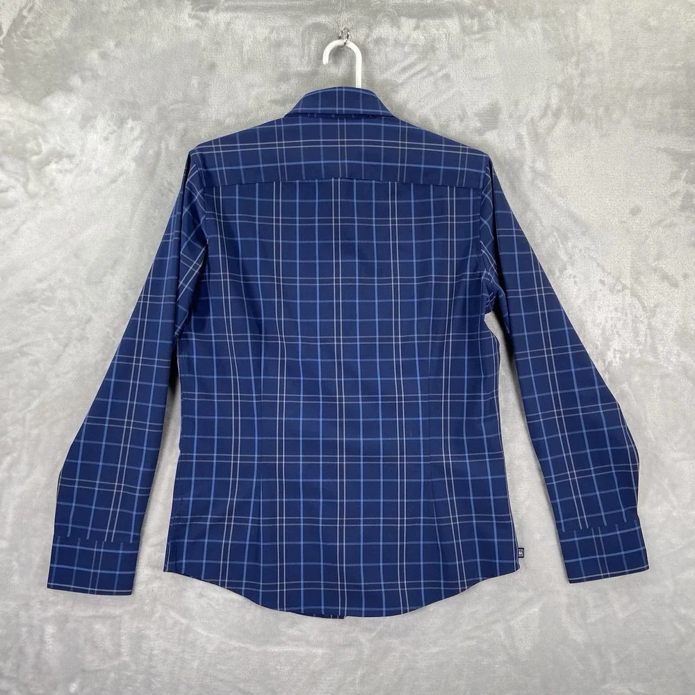 Mizzen + Main Shirt Mens Small Button Up No Tuck Trim Fit Leeward Performance